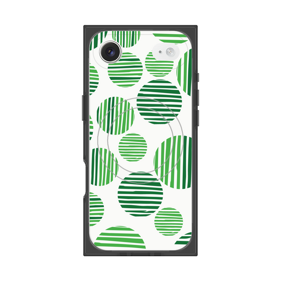プレミアムスクエアケース with MagSafe［ Nordic Dot - Green ］
