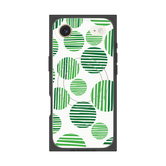 プレミアムスクエアケース with MagSafe［ Nordic Dot - Green ］