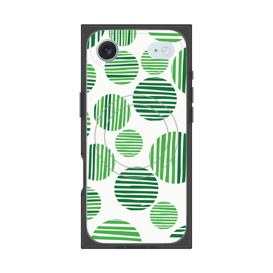 プレミアムスクエアケース with MagSafe［ Nordic Dot - Green ］