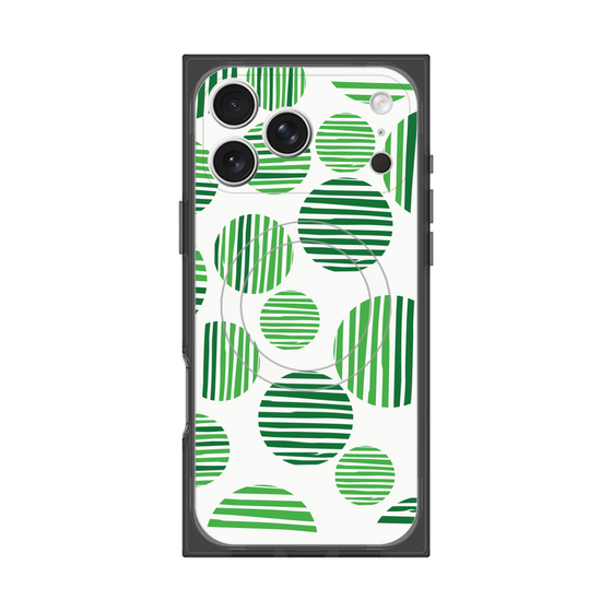 プレミアムスクエアケース with MagSafe［ Nordic Dot - Green ］