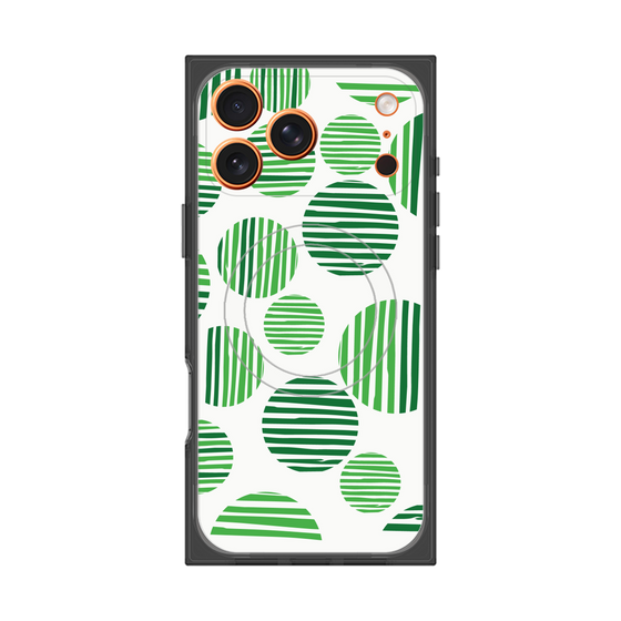 プレミアムスクエアケース with MagSafe［ Nordic Dot - Green ］