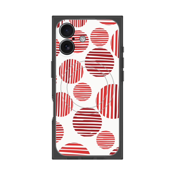 プレミアムスクエアケース with MagSafe［ Nordic Dot - Red ］