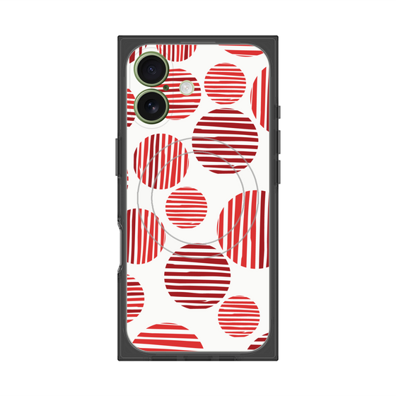プレミアムスクエアケース with MagSafe［ Nordic Dot - Red ］
