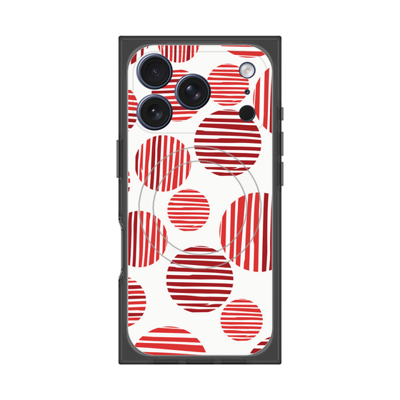 プレミアムスクエアケース with MagSafe［ Nordic Dot - Red ］