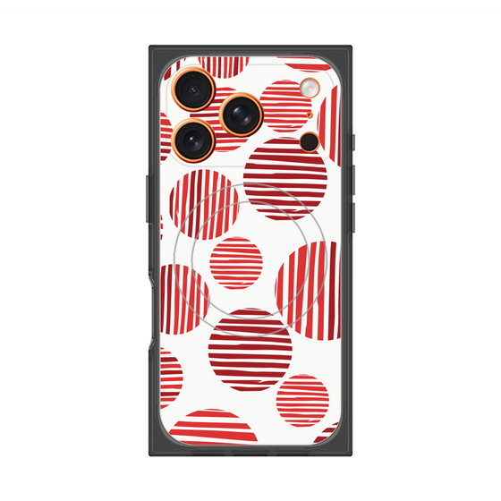 プレミアムスクエアケース with MagSafe［ Nordic Dot - Red ］