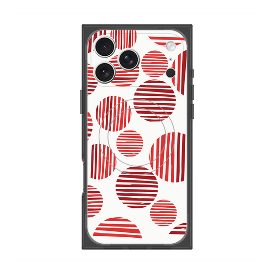 プレミアムスクエアケース with MagSafe［ Nordic Dot - Red ］