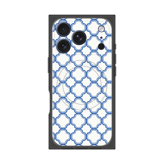プレミアムスクエアケース with MagSafe［ Moroccan3 - Blue ］