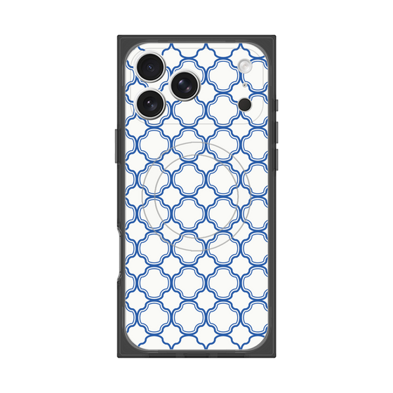 プレミアムスクエアケース with MagSafe［ Moroccan3 - Blue ］