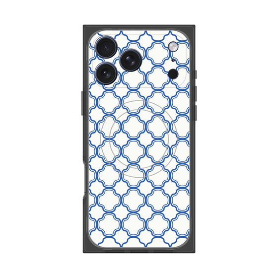 プレミアムスクエアケース with MagSafe［ Moroccan3 - Blue ］