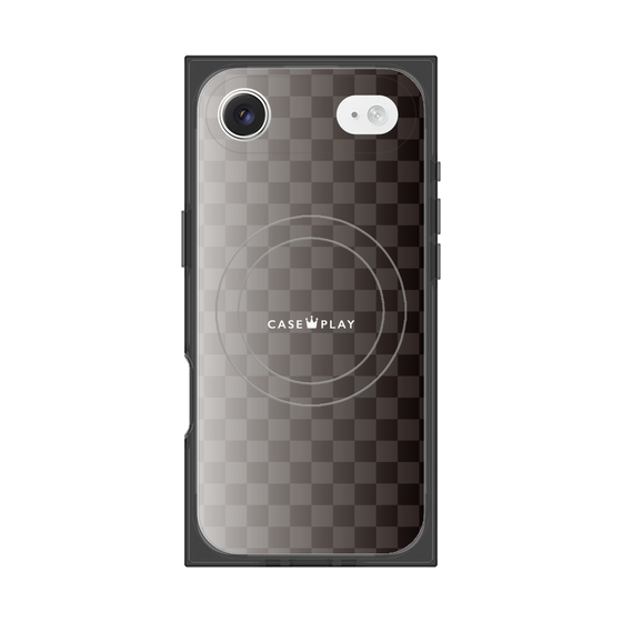 プレミアムスクエアケース with MagSafe［ CASEPLAY Check - Black ］