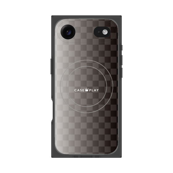 プレミアムスクエアケース with MagSafe［ CASEPLAY Check - Black ］