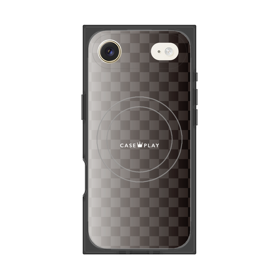 プレミアムスクエアケース with MagSafe［ CASEPLAY Check - Black ］
