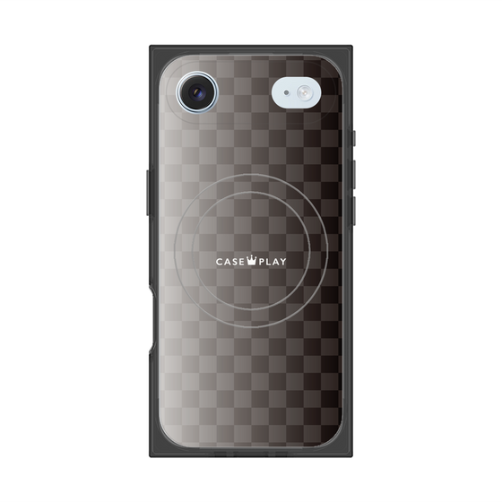 プレミアムスクエアケース with MagSafe［ CASEPLAY Check - Black ］