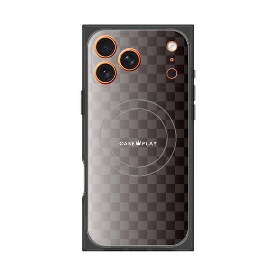 プレミアムスクエアケース with MagSafe［ CASEPLAY Check - Black ］
