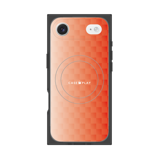 プレミアムスクエアケース with MagSafe［ CASEPLAY Check - Orange ］