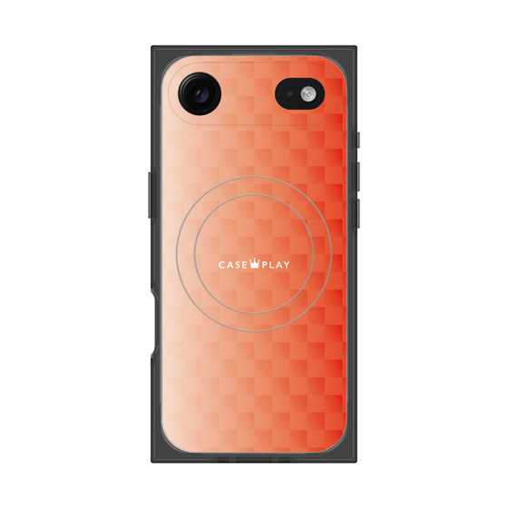 プレミアムスクエアケース with MagSafe［ CASEPLAY Check - Orange ］