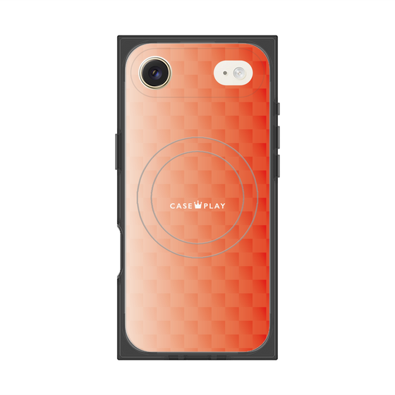 プレミアムスクエアケース with MagSafe［ CASEPLAY Check - Orange ］