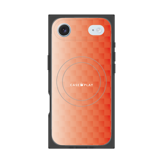 プレミアムスクエアケース with MagSafe［ CASEPLAY Check - Orange ］