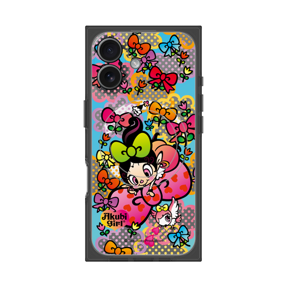 プレミアムスクエアケース with MagSafe［ アクビガール - フラワーリボン ］
