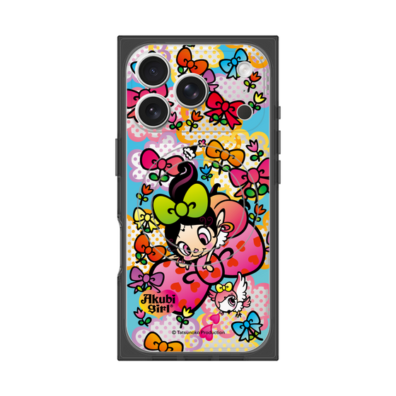 プレミアムスクエアケース with MagSafe［ アクビガール - フラワーリボン ］