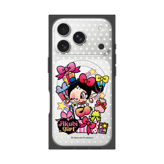 プレミアムスクエアケース with MagSafe［ アクビガール - プレゼントリボン ］