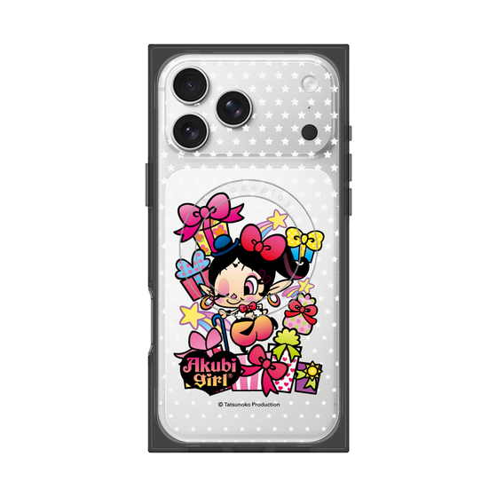 プレミアムスクエアケース with MagSafe［ アクビガール - プレゼントリボン ］