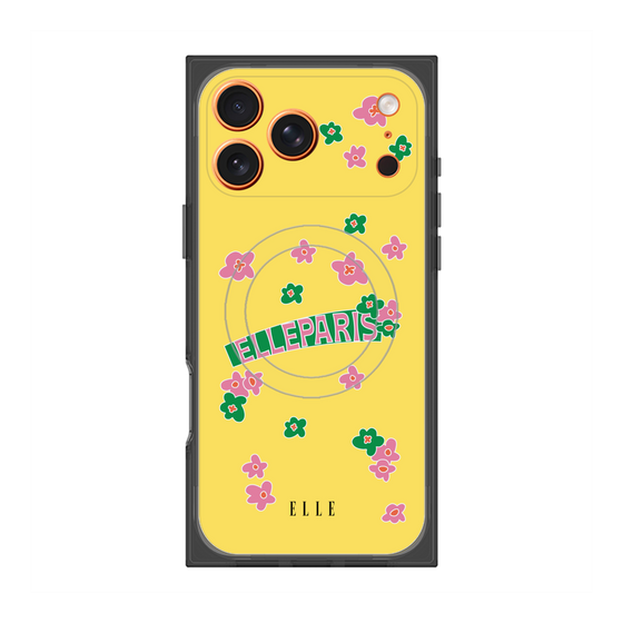 プレミアムスクエアケース with MagSafe［ ELLE - フラワー ］