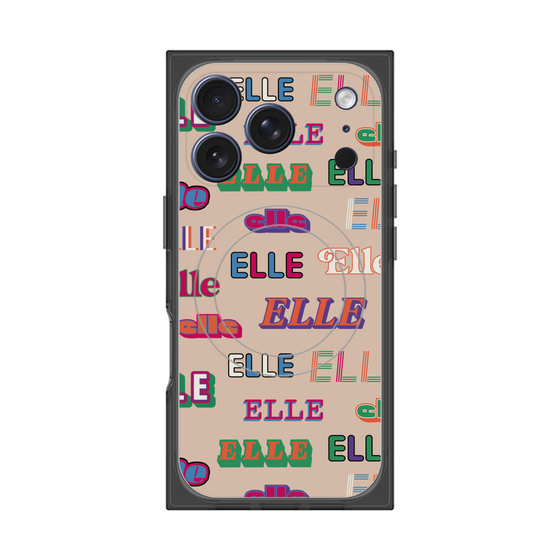 プレミアムスクエアケース with MagSafe［ ELLE - ミックスロゴ ］