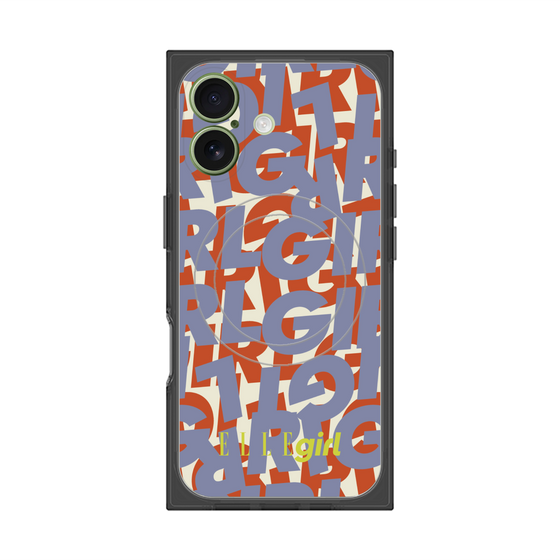 プレミアムスクエアケース with MagSafe［ ELLEgirl - ミックスロゴ - Purple ］