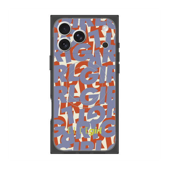 プレミアムスクエアケース with MagSafe［ ELLEgirl - ミックスロゴ - Purple ］