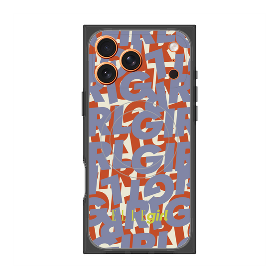 プレミアムスクエアケース with MagSafe［ ELLEgirl - ミックスロゴ - Purple ］
