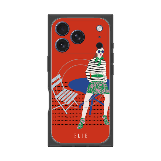 プレミアムスクエアケース with MagSafe［ ELLE - パリジェンヌ - レッド ］