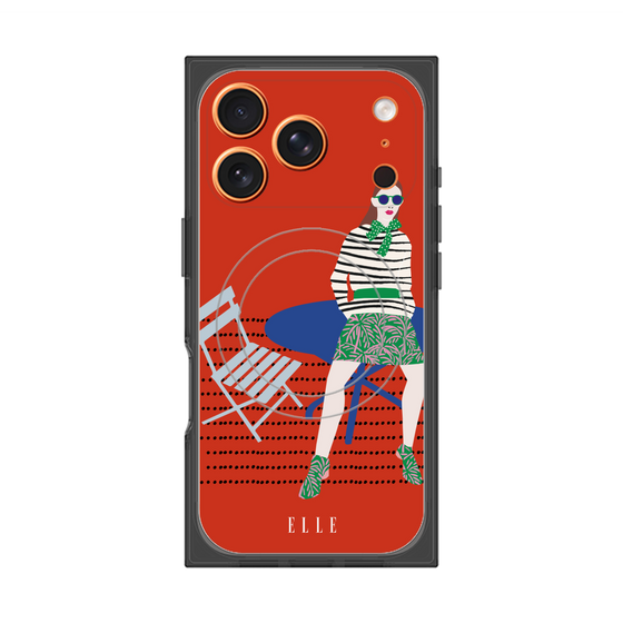 プレミアムスクエアケース with MagSafe［ ELLE - パリジェンヌ - レッド ］
