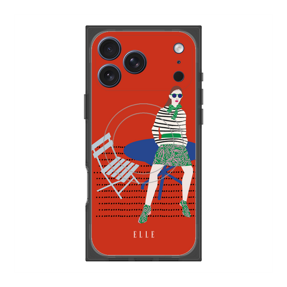 プレミアムスクエアケース with MagSafe［ ELLE - パリジェンヌ - レッド ］