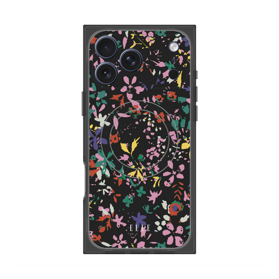 プレミアムスクエアケース with MagSafe［ ELLE - フラワー - 冬 ］