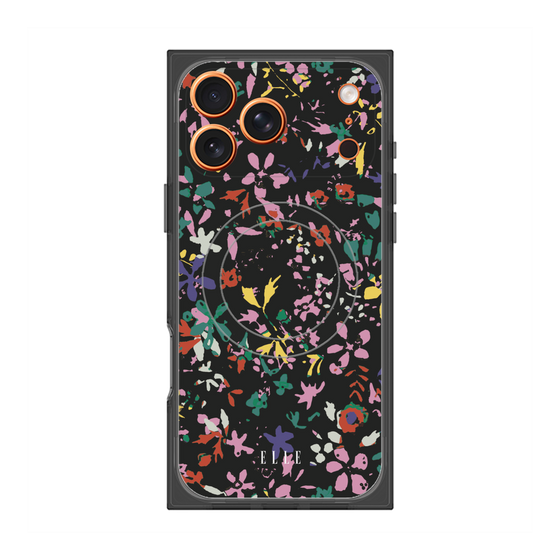 プレミアムスクエアケース with MagSafe［ ELLE - フラワー - 冬 ］