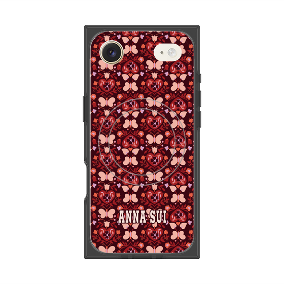 プレミアムスクエアケース with MagSafe［ ANNA SUI - バタフライハーツ - レッド ］