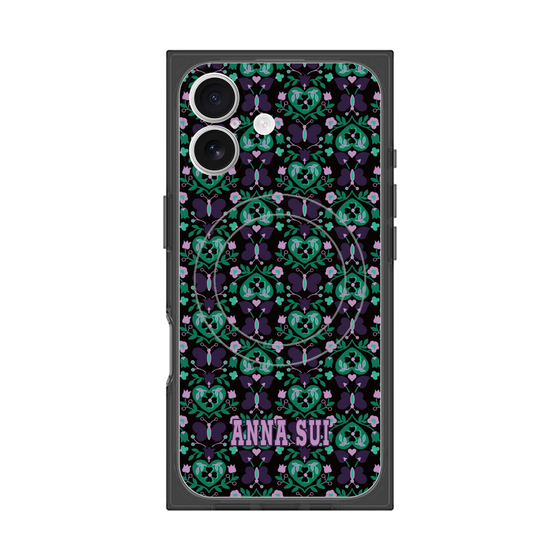 プレミアムスクエアケース with MagSafe［ ANNA SUI - バタフライハーツ - グリーン ］