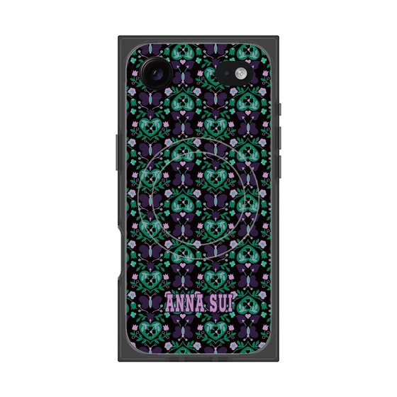 プレミアムスクエアケース with MagSafe［ ANNA SUI - バタフライハーツ - グリーン ］