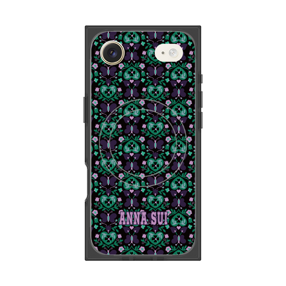 プレミアムスクエアケース with MagSafe［ ANNA SUI - バタフライハーツ - グリーン ］