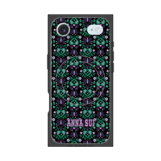 プレミアムスクエアケース with MagSafe［ ANNA SUI - バタフライハーツ - グリーン ］