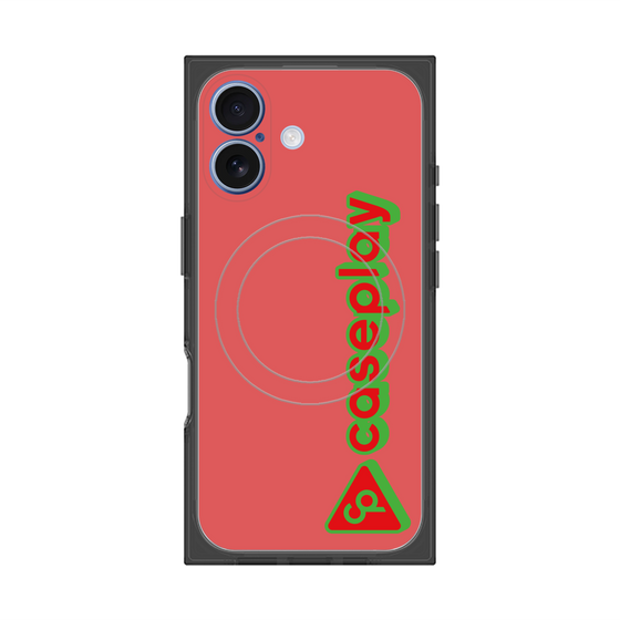 プレミアムスクエアケース with MagSafe［ オリジナル - CASEPLAYロゴタイプ - レッド ］