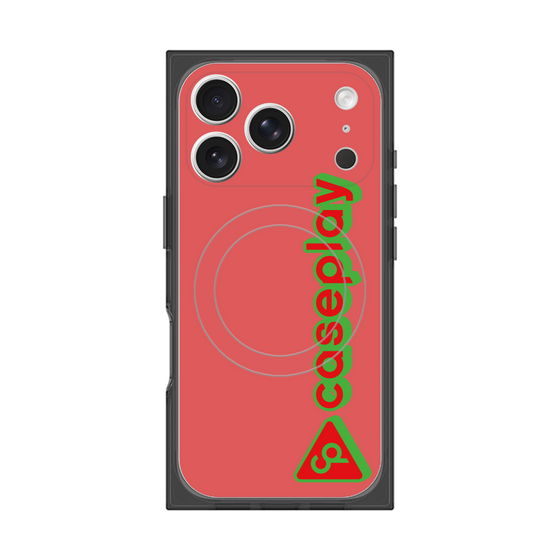 プレミアムスクエアケース with MagSafe［ オリジナル - CASEPLAYロゴタイプ - レッド ］