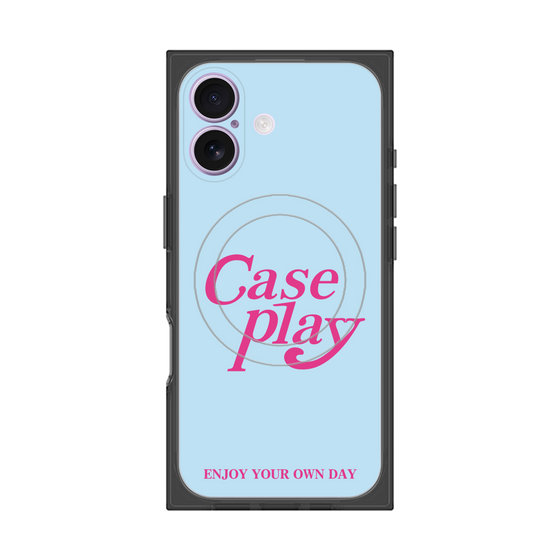 プレミアムスクエアケース with MagSafe［ オリジナル - ENJOY YOUR OWN DAY - ライトブルー ］