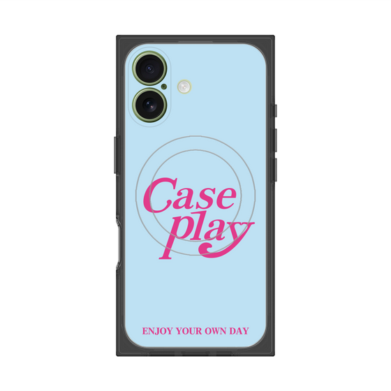 プレミアムスクエアケース with MagSafe［ オリジナル - ENJOY YOUR OWN DAY - ライトブルー ］