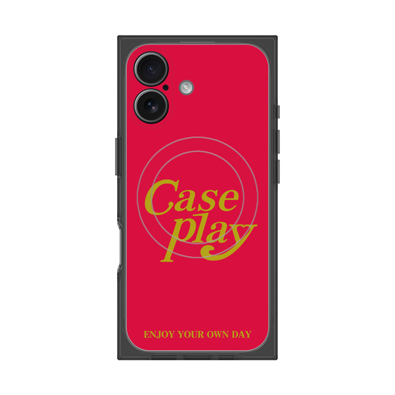 プレミアムスクエアケース with MagSafe［ オリジナル - ENJOY YOUR OWN DAY - レッド ］