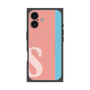 プレミアムスクエアケース with MagSafe［ オリジナル - initial color line - S pink ］