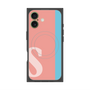 プレミアムスクエアケース with MagSafe［ オリジナル - initial color line - S pink ］