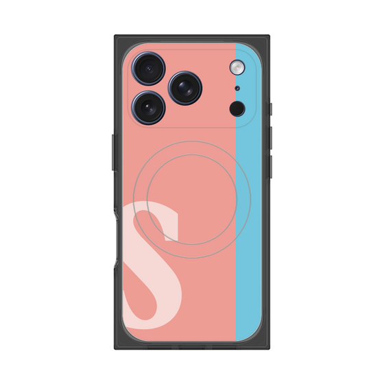 プレミアムスクエアケース with MagSafe［ オリジナル - initial color line - S pink ］