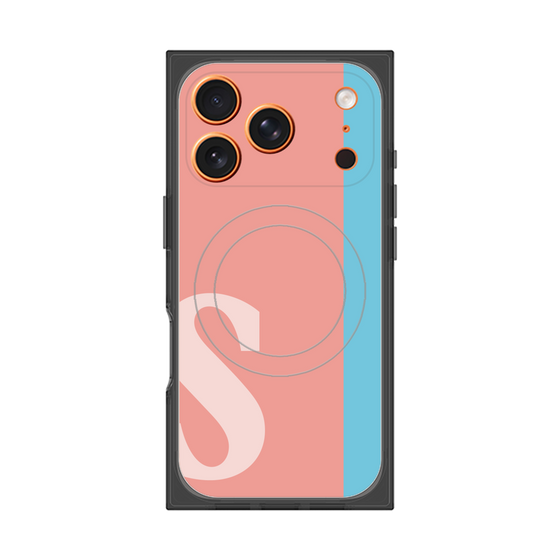 プレミアムスクエアケース with MagSafe［ オリジナル - initial color line - S pink ］